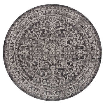 Malta Bohemian Medallion Textured Weave Indoor/outdoor Round Rug